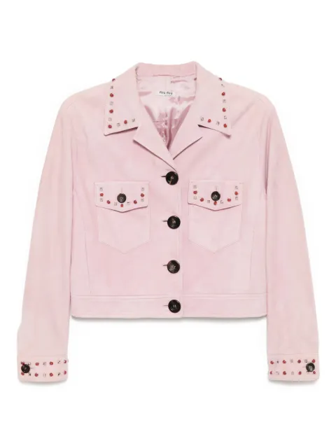 Miu Miu Pre-Owned suede studded jacket