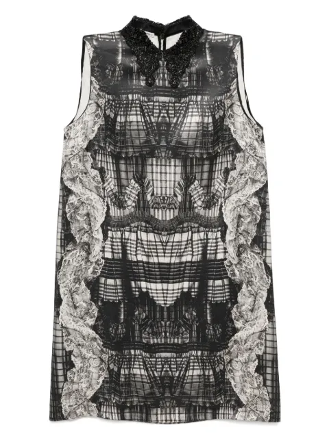 Miu Miu Pre-Owned Trompe l'oeil print mini shift dress