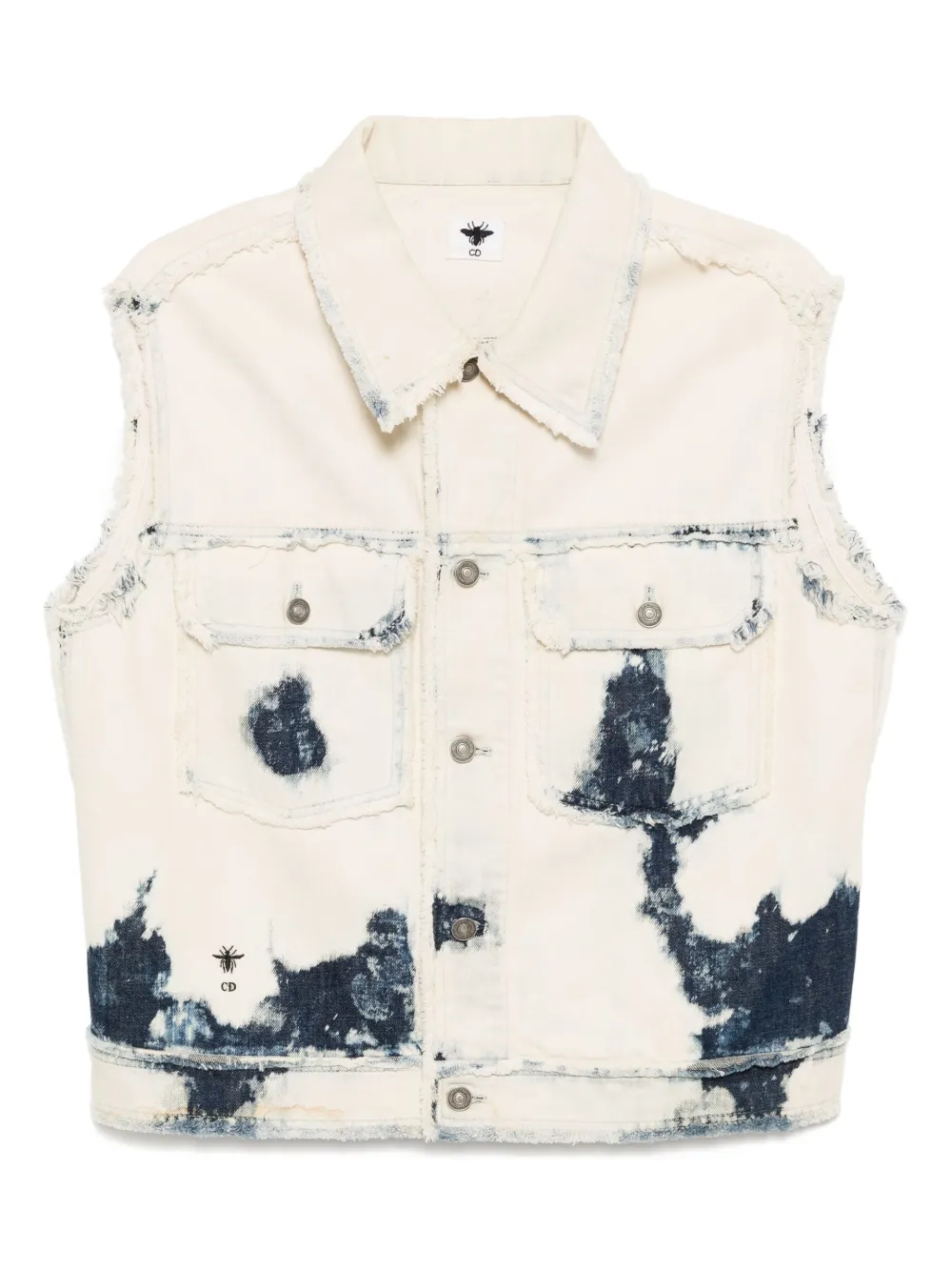 Christian Dior Pre-Owned tie-dye printed denim vest | White | Image 1