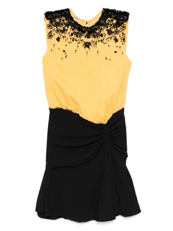 miu miu beaded dress Miu Miu Pre-Owned Beaded Dress | Yellow