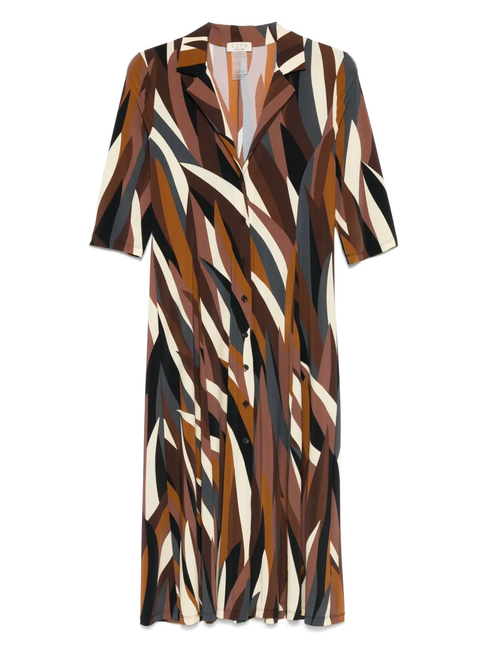 Siyu Kleid Mit Abstraktem Print
