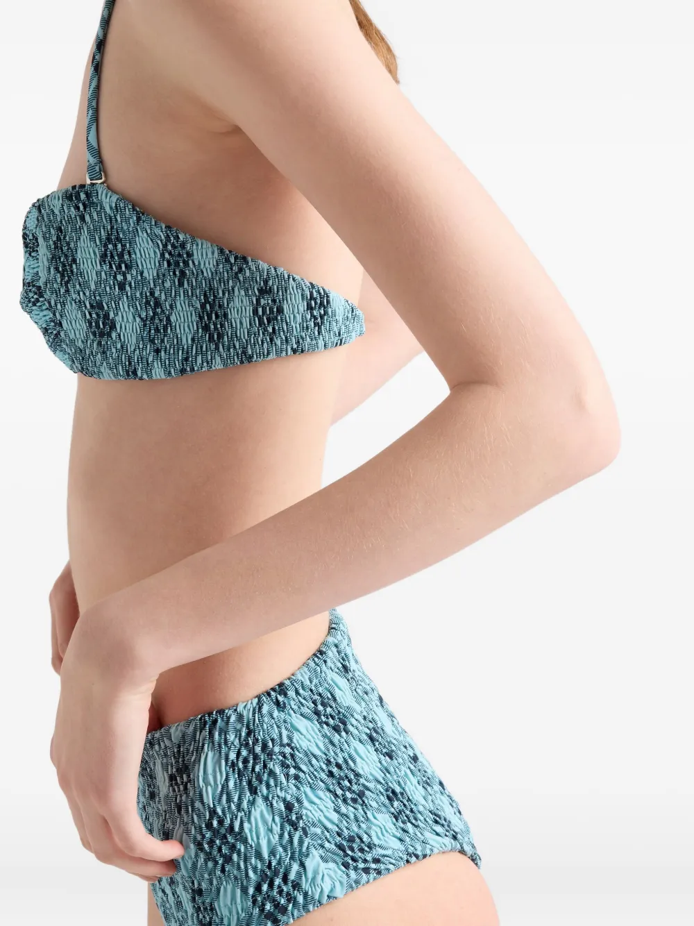 Prada Geruite bikinislip Blauw