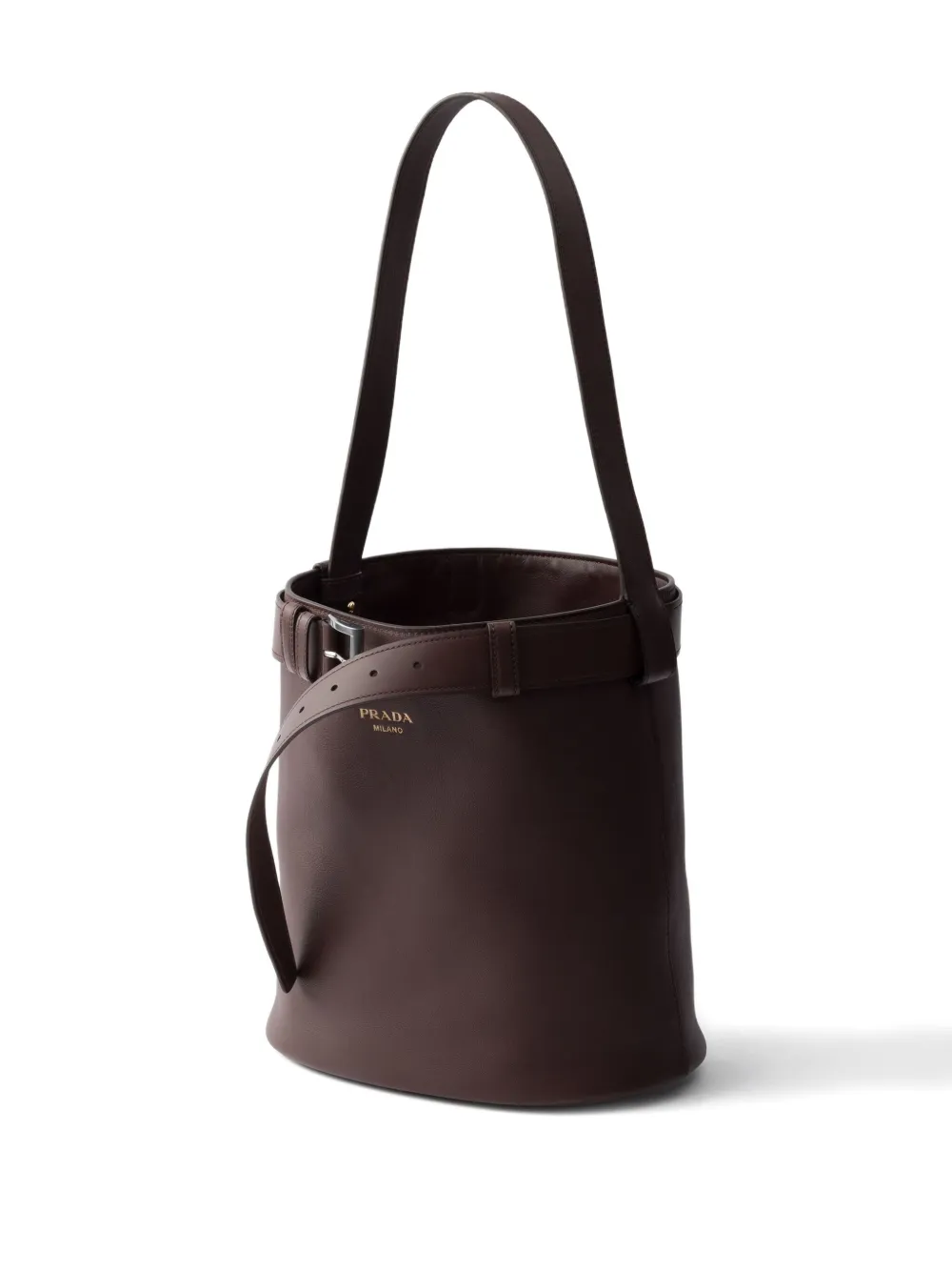 Prada Bucket-tas met riemdetail Bruin
