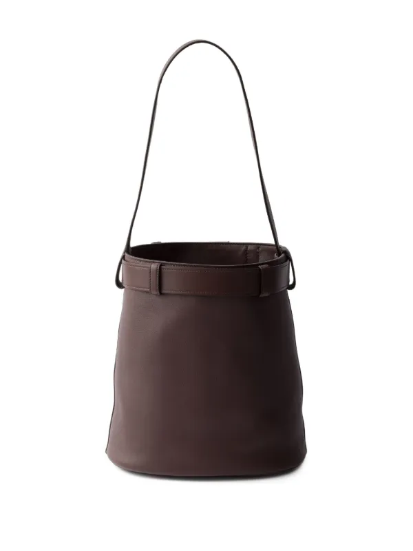 Prada Buckle Bucket Bag Brown FARFETCH