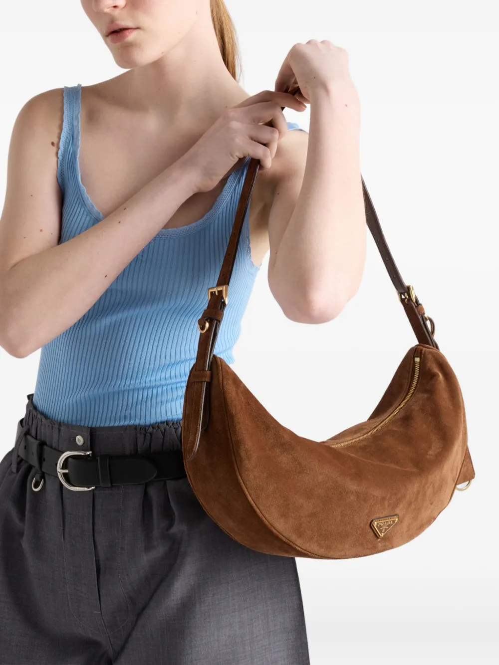 Prada Grote schoudertas Bruin