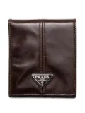 Prada logo-plaque leather wallet - Brown