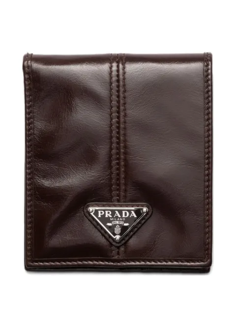 Prada logo-plaque leather wallet