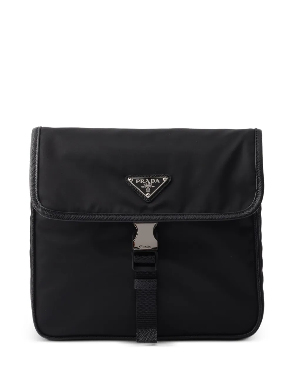 Prada logo-plaque messenger bag | Black | Image 1