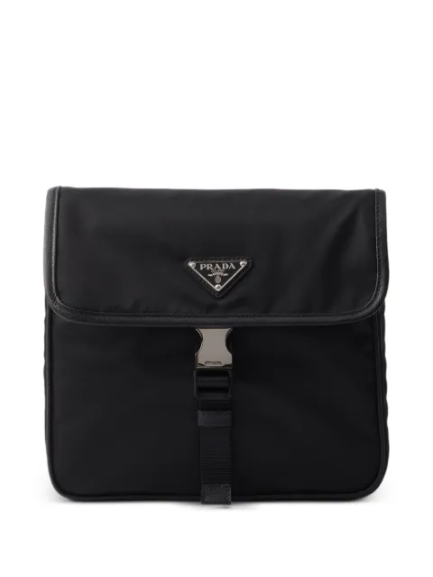 Prada logo-plaque messenger bag