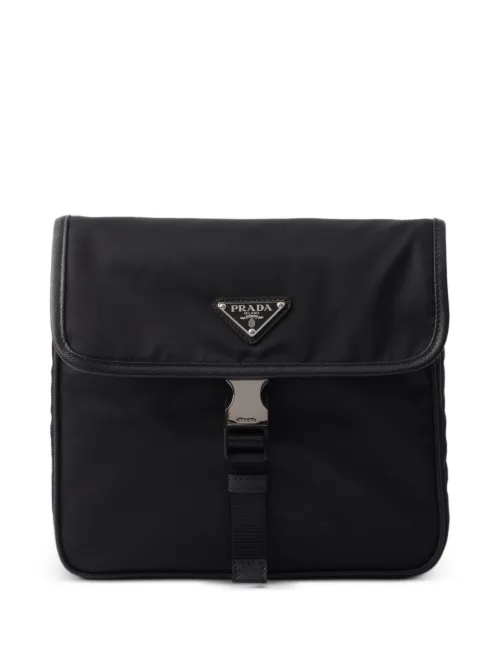 Prada sacoche à plaque logo - Noir - Prada - Modalova