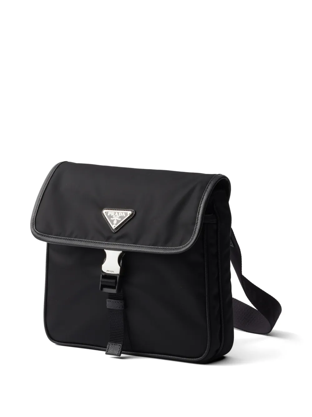 Prada Re-Nylon en Saffiano leren schoudertas Zwart