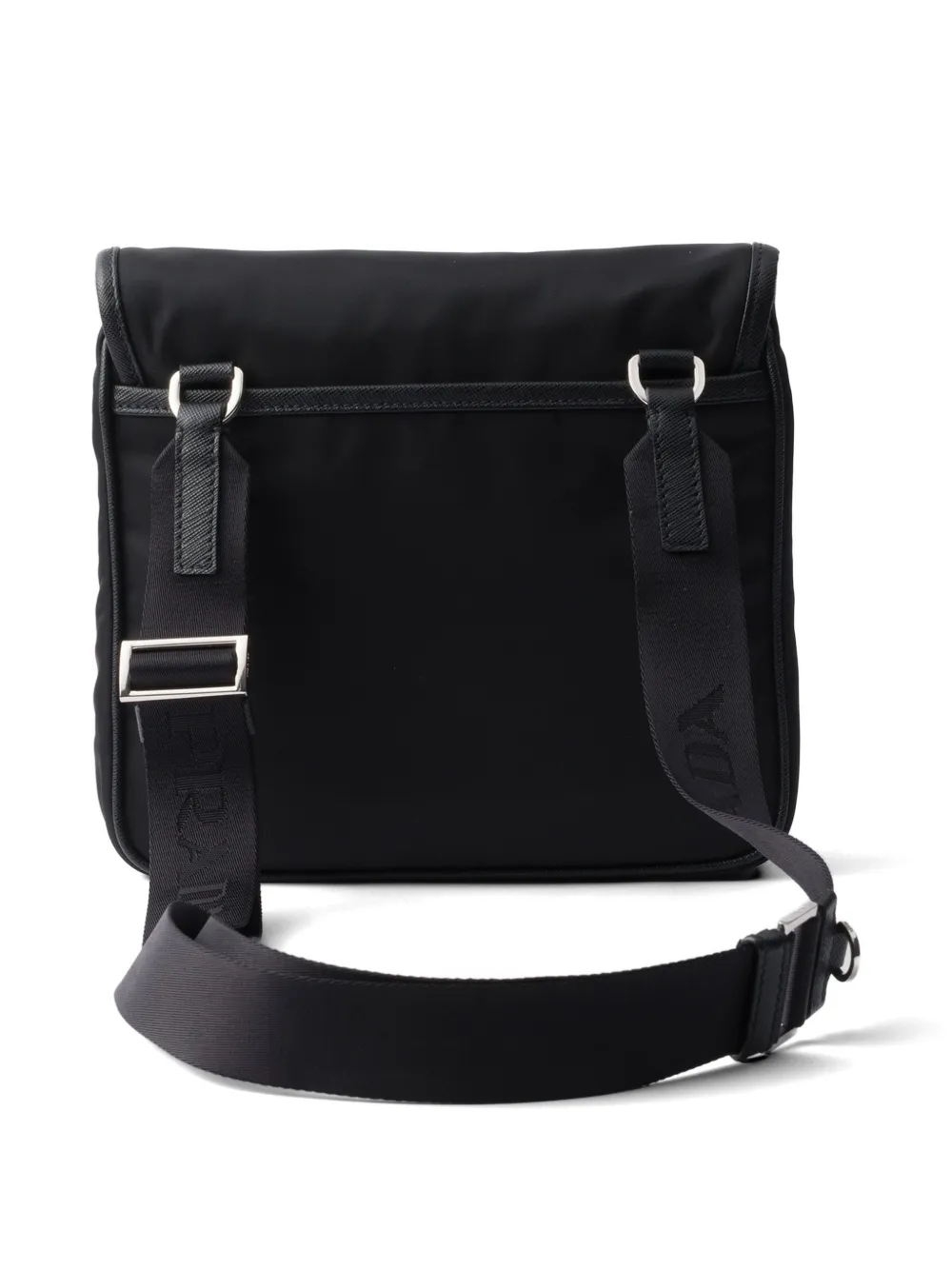 Prada Re-Nylon en Saffiano leren schoudertas Zwart