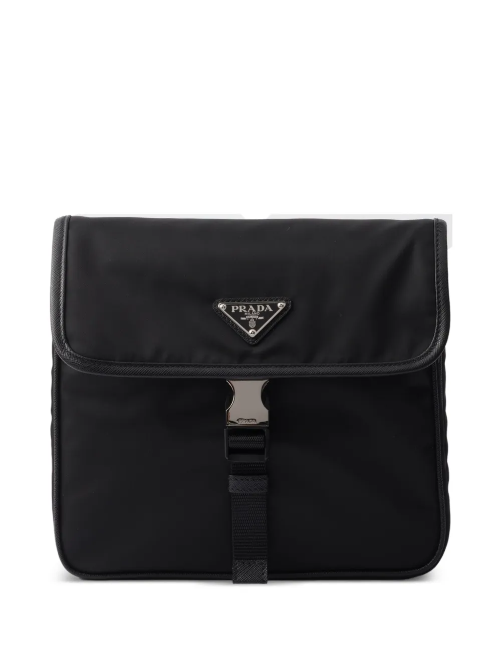Prada logo-plaque messenger bag - Nero