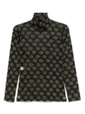 Siyu geometric-print top - Black