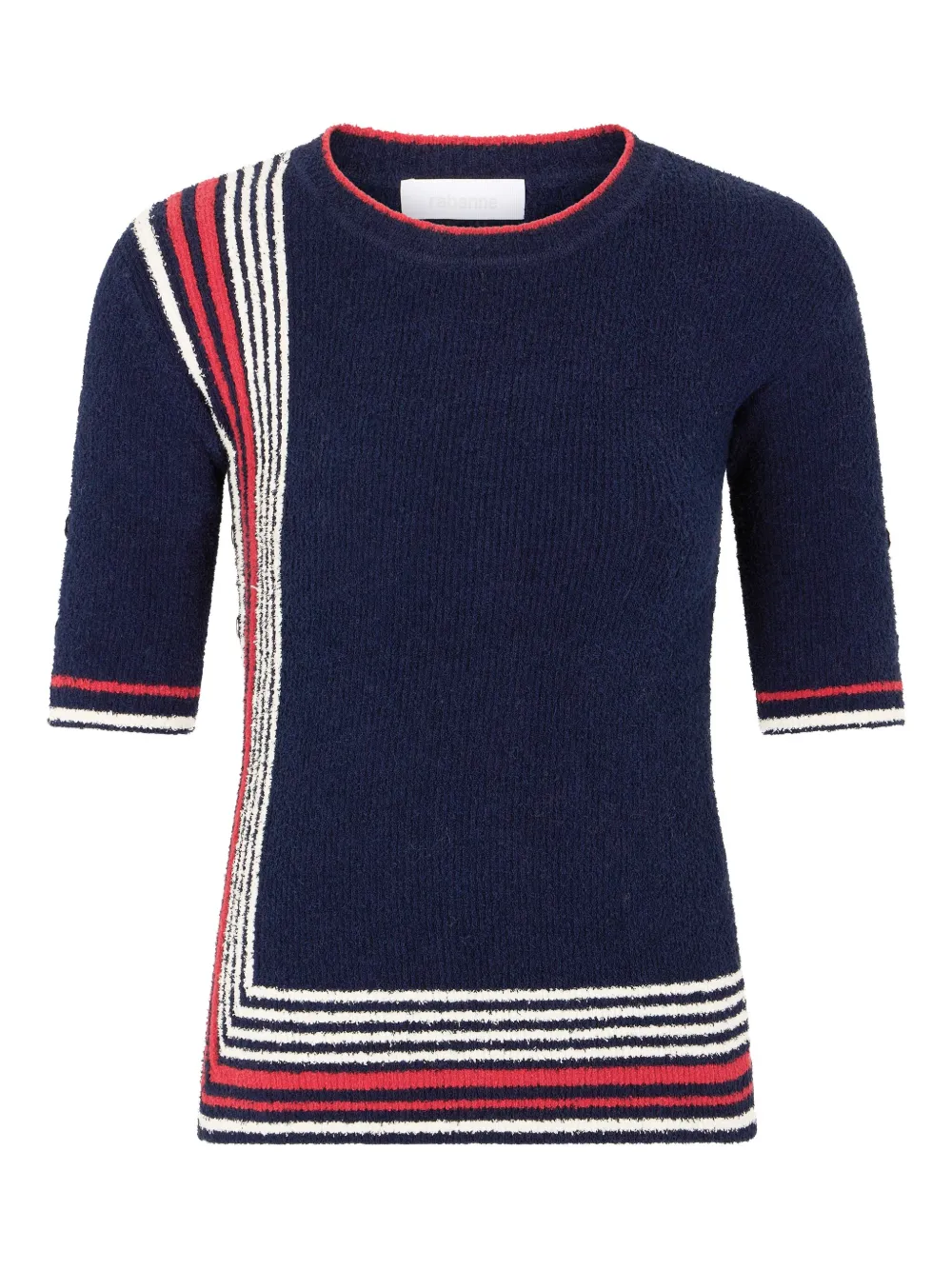 Rabanne striped knitted top - Blu