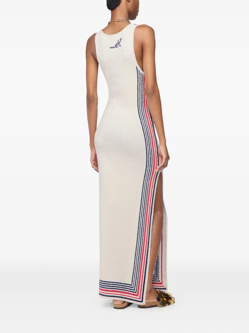 Rabanne Mouwloze maxi-jurk Beige