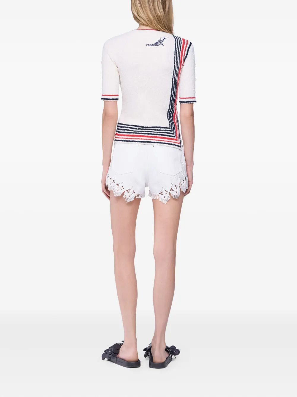 Rabanne Striped Short-sleeve Top