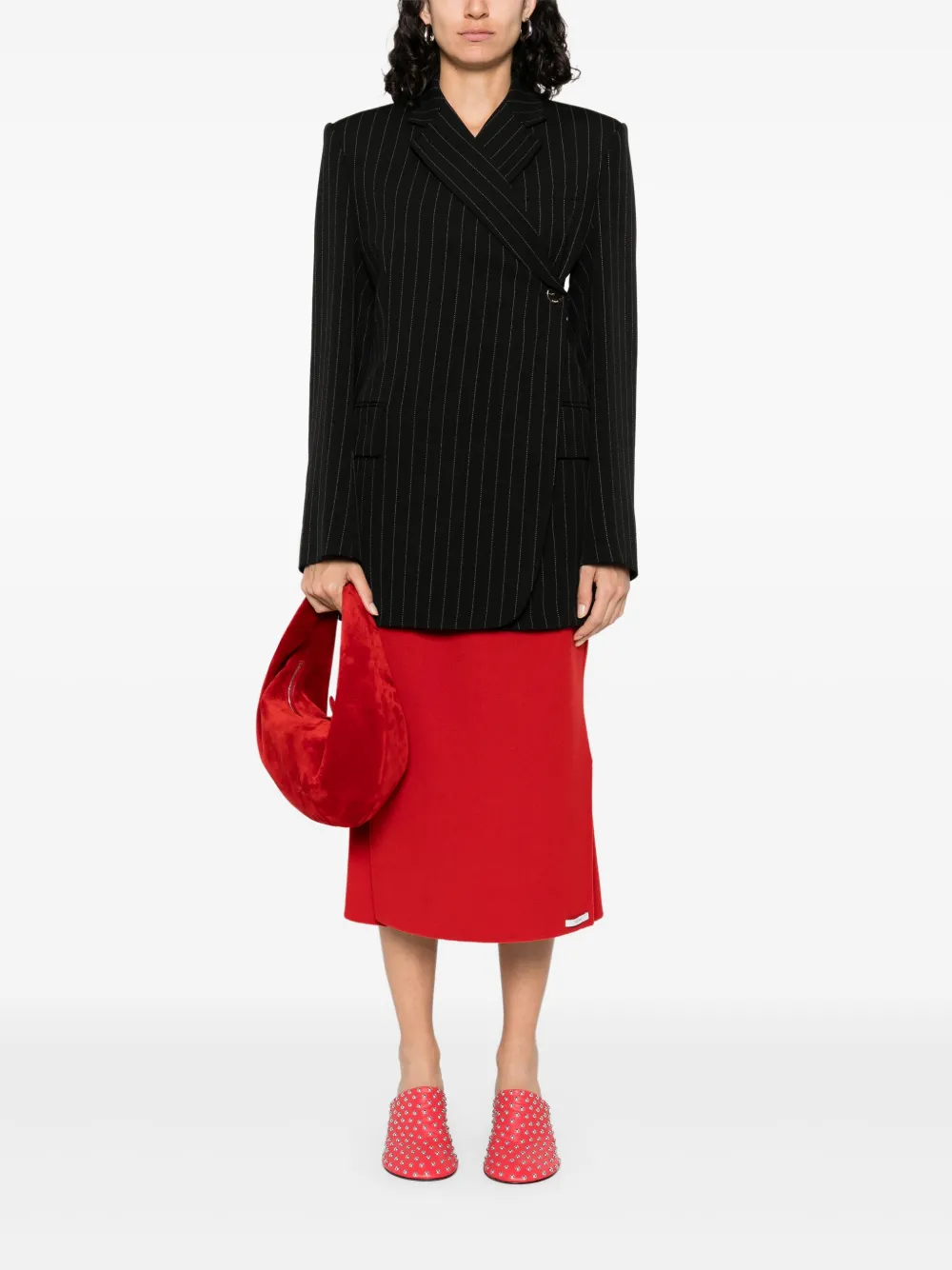 Sportmax Blazer met krijtstreep Zwart