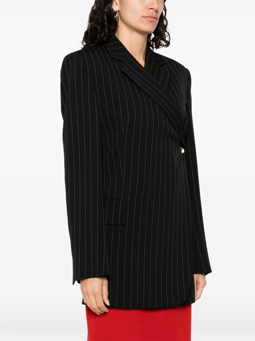 Sportmax Blazer met krijtstreep Zwart