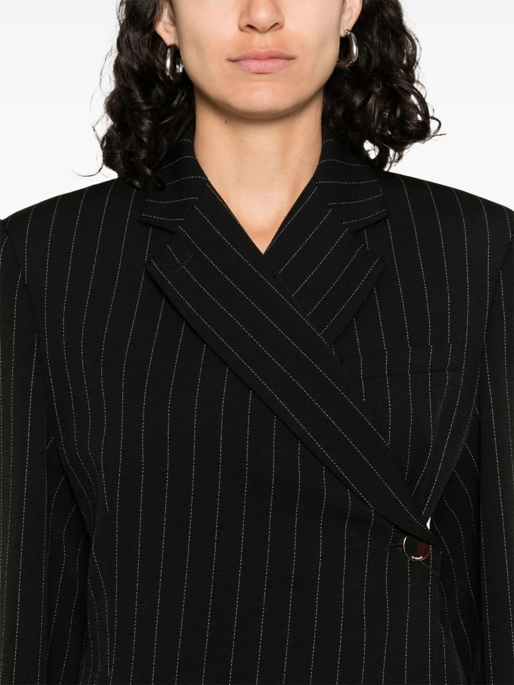 Sportmax Blazer met krijtstreep Zwart