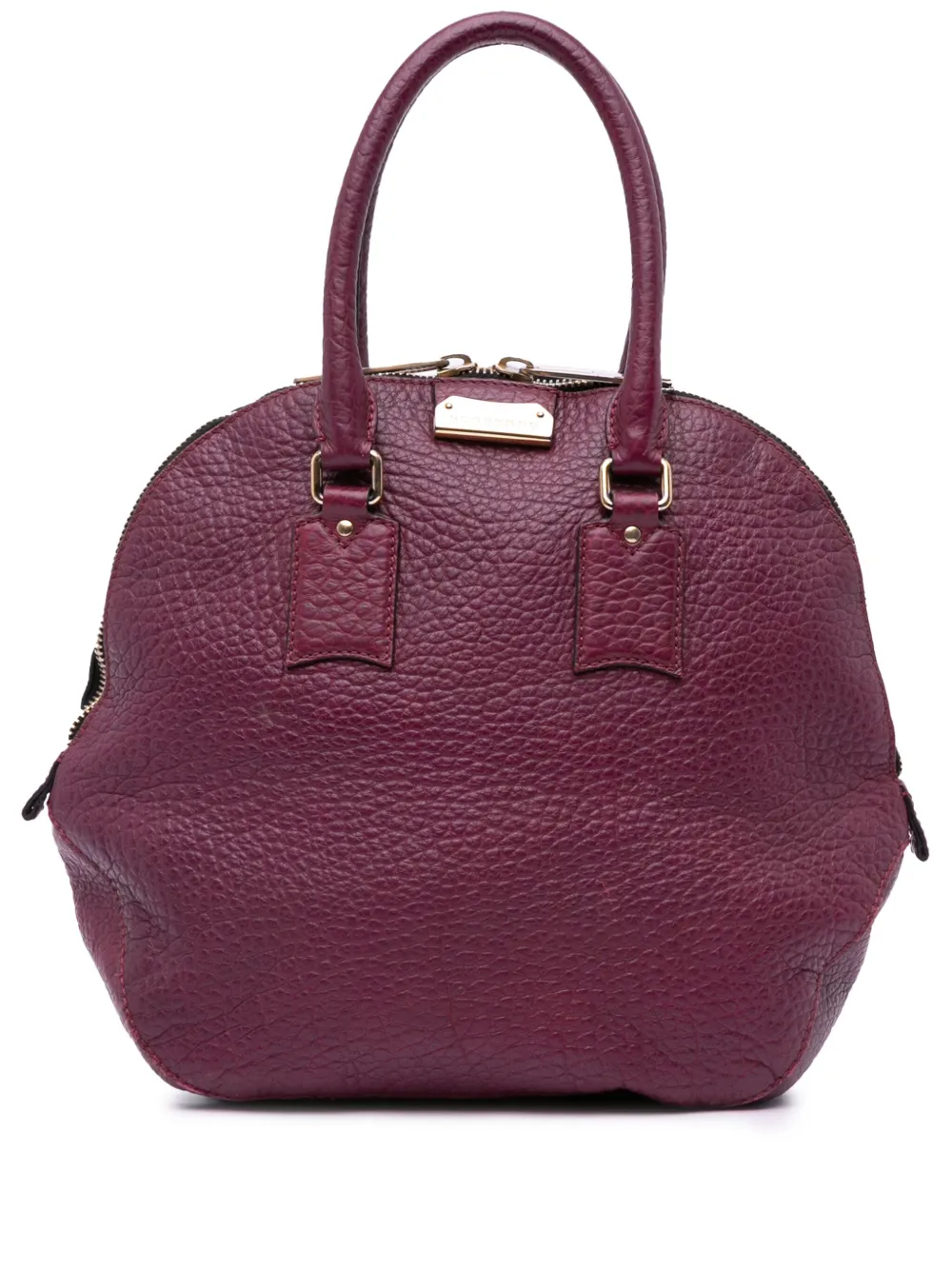 Pre-owned Burberry 2000-2017 Medium Grained Calfskin Heritage Orchard Bowling Bag Satchel