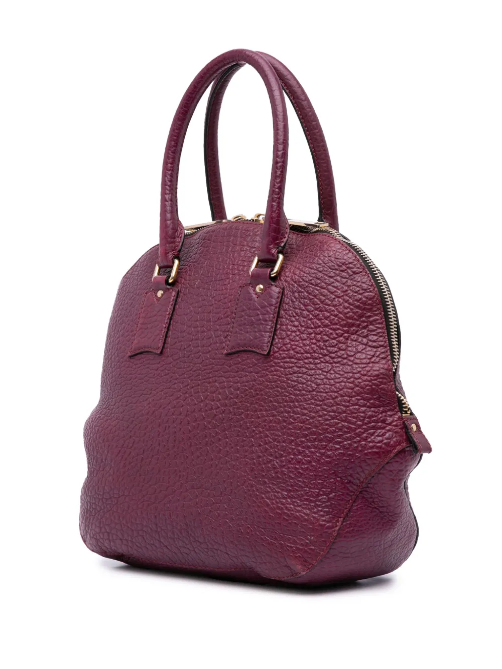 Pre-owned Burberry 2000-2017 Medium Grained Calfskin Heritage Orchard Bowling Bag Satchel