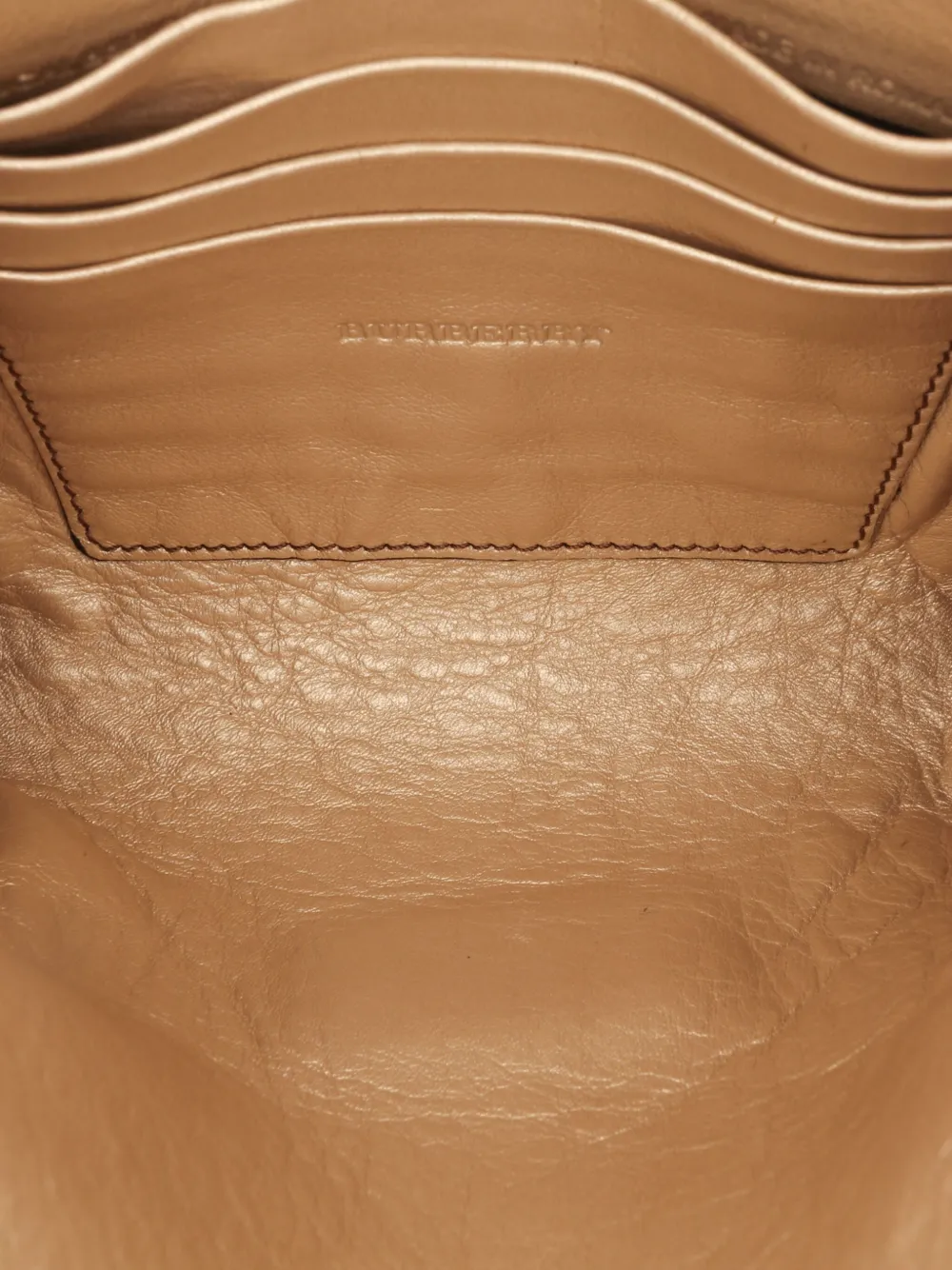 Pre-owned Burberry 2000-2017 Embossed Grain Check Leather Langley Crossbody Bag