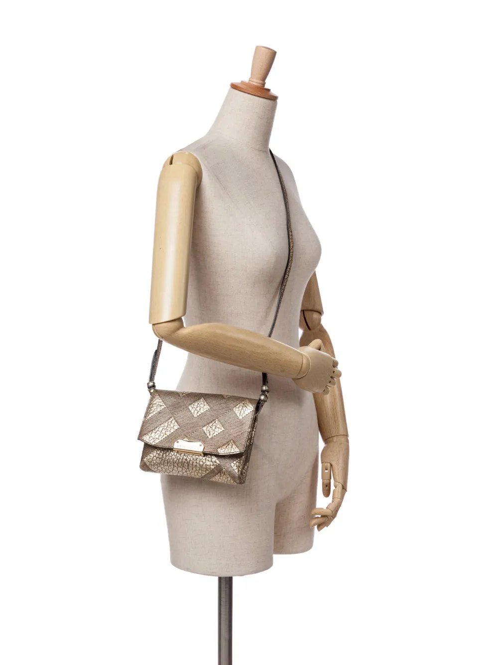 Burberry Pre-Owned 2000-2017 Embossed Grain Check Leather Langley crossbody bag | Pre-Owned | Image 2