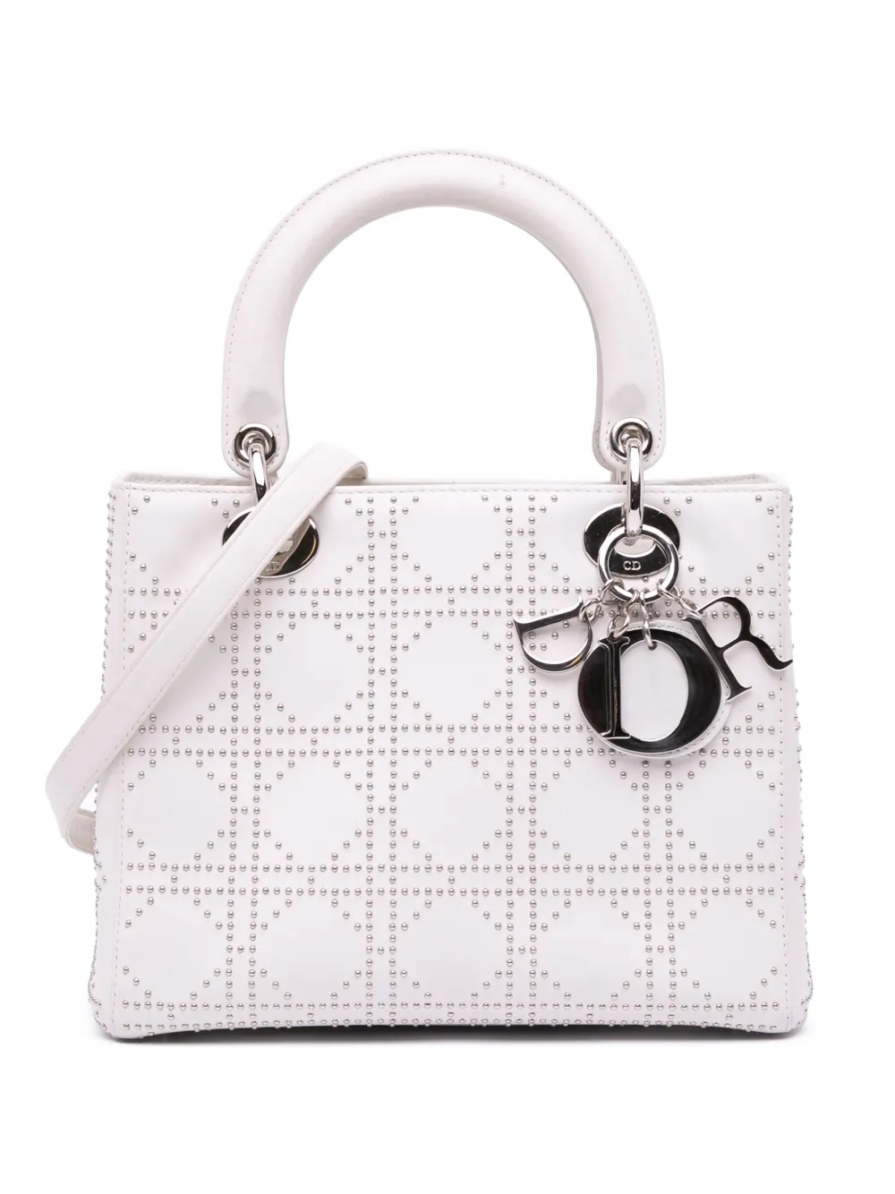 Christian Dior Pre-Owned 2003 ミディアム ラムスキン カナージュ スタッズ レディ ディオール Christian Dior Pre-Owned 2003 ミディアム ラムスキン カナージュ スタッズ レディ ディオール
