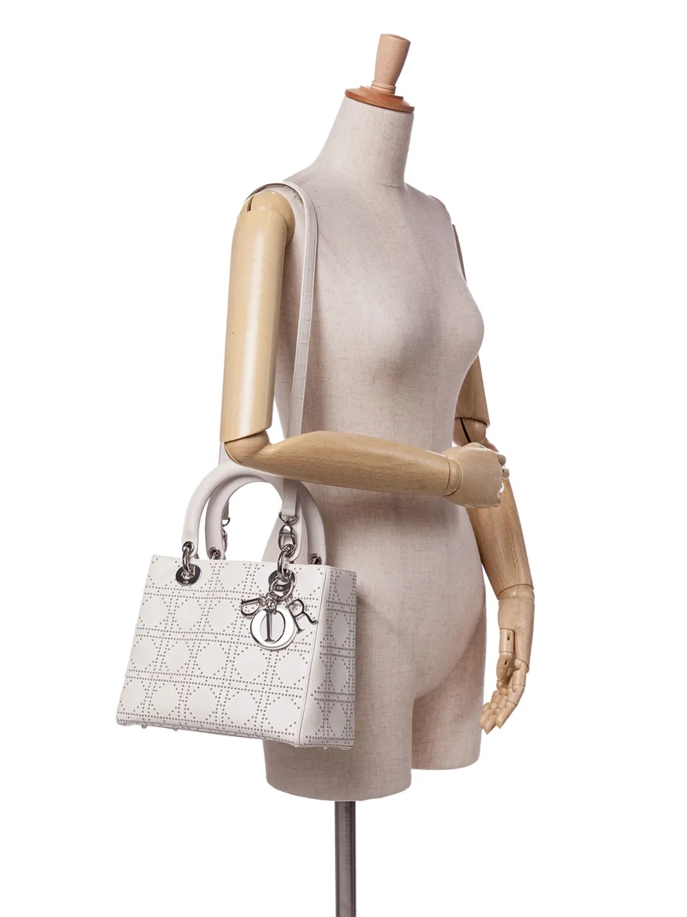Christian Dior Pre-Owned 2003 Medium Lambskin Cannage Studded Lady Dior satchel | Pre-Owned | Image 2
