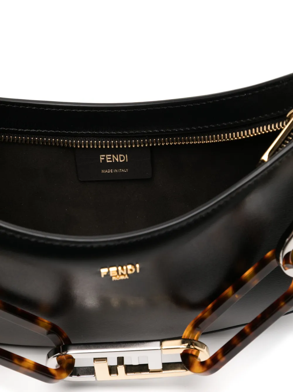 Pre-owned Fendi O'lock Swing' Shoulder Bag In Black