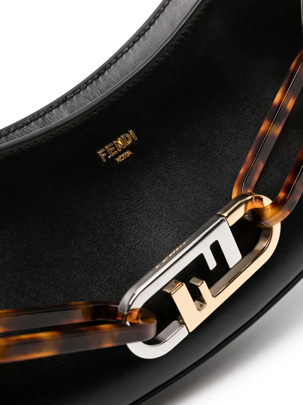 Pre-owned Fendi O'lock Swing' Shoulder Bag In Black
