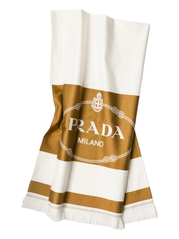 Prada コットン ビーチタオル | ホワイト | FARFETCH JP