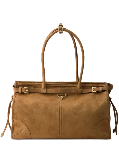 Prada Bonnie large suede handbag