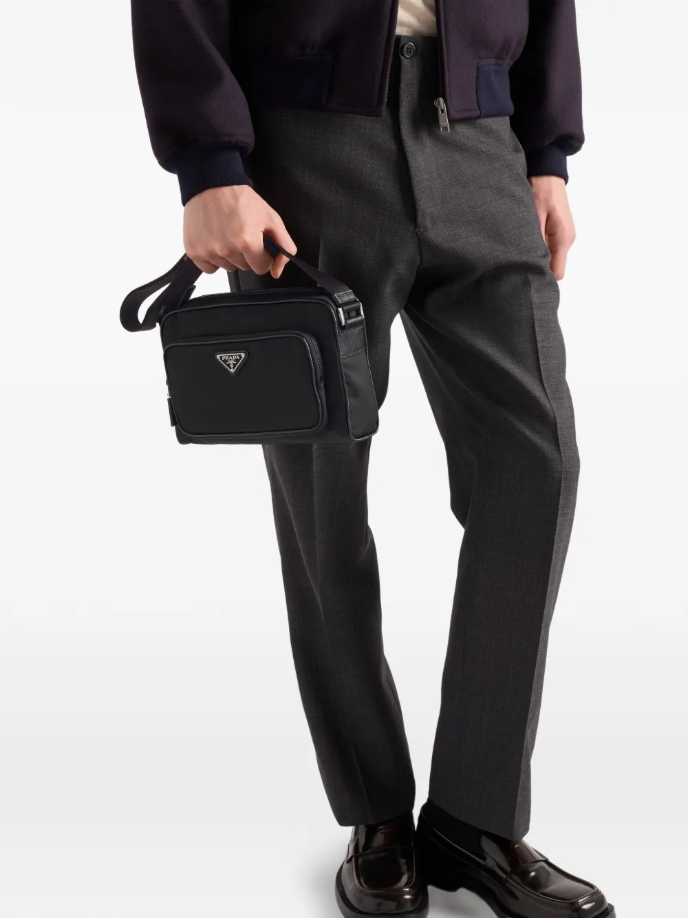 Prada Re-Nylon messengertas Zwart