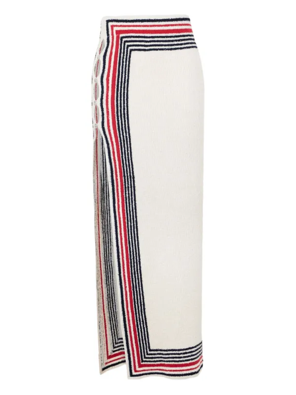 Rabanne Striped Knitted Skirt in Neutrals