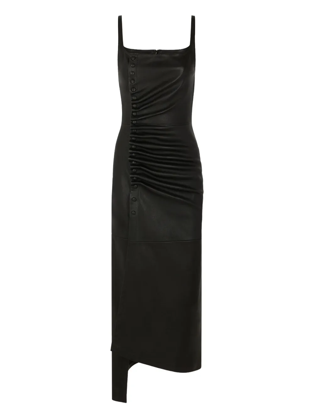 ruched midi dress