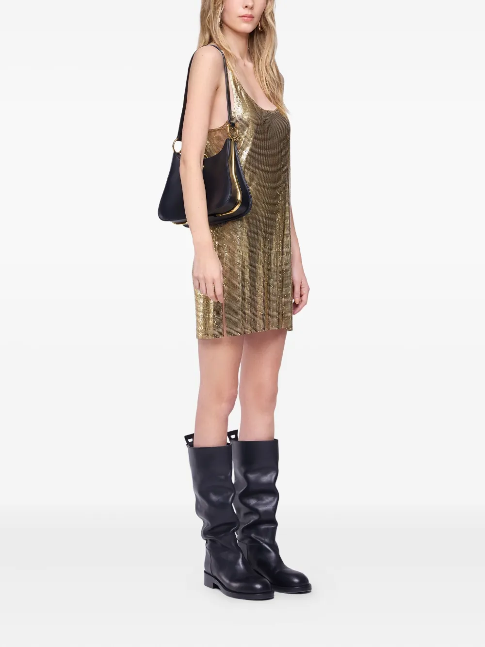 Rabanne chainmail-embellished mini dress - Goud