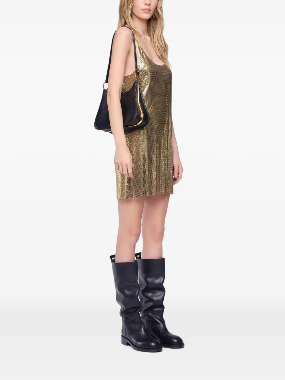 Rabanne Mini-jurk met maliën Goud