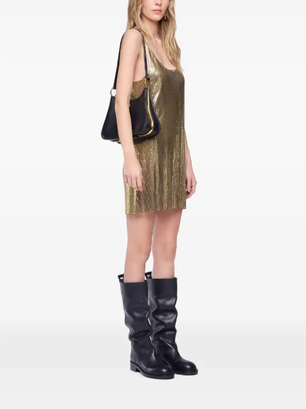 gold tank top dress Rabanne - Mini In Mesh - T34 - Women Wedding dress