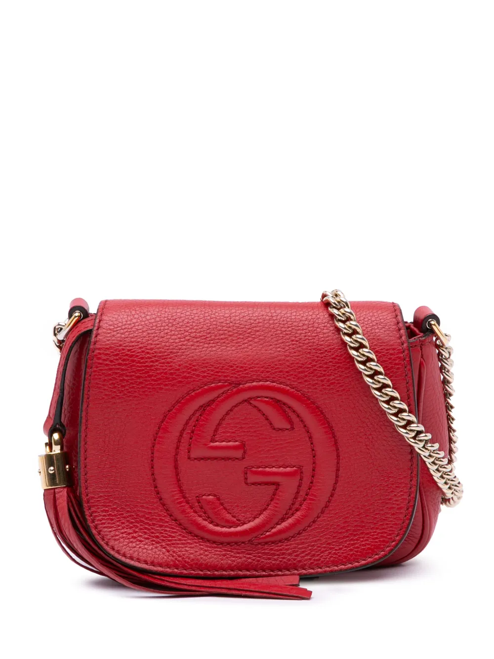 Gucci Pre-Owned 2016-2024 スモール レザー ソーホー チェーン フラップ ショルダーバッグ - レッド Gucci Pre-Owned 2016-2024 スモール レザー ソーホー チェーン フラップ ショルダーバッグ - レッド
