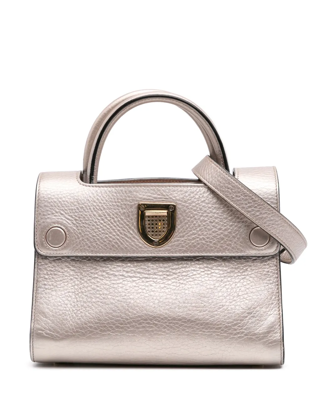 Christian Dior Pre-Owned 2017 ミニ グレインカーフ ディオールエヴァー サッチェルバッグ - シルバートーン Christian Dior Pre-Owned 2017 ミニ グレインカーフ ディオールエヴァー サッチェルバッグ - シルバートーン