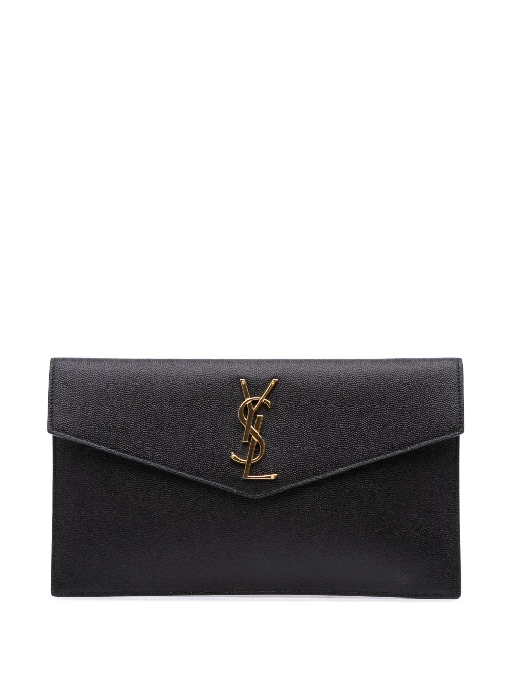 Saint Laurent Pre-Owned 2019 Grain de Poudre Uptown Pouch clutch bag | Black | Image 1