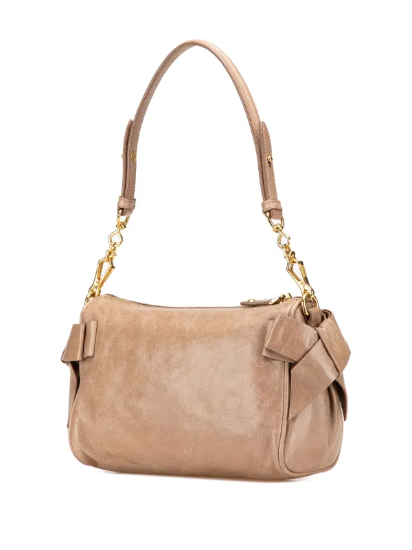 Miu Miu Pre-Owned 2010-2024 Leather Bow Shoulder Bag | Brown