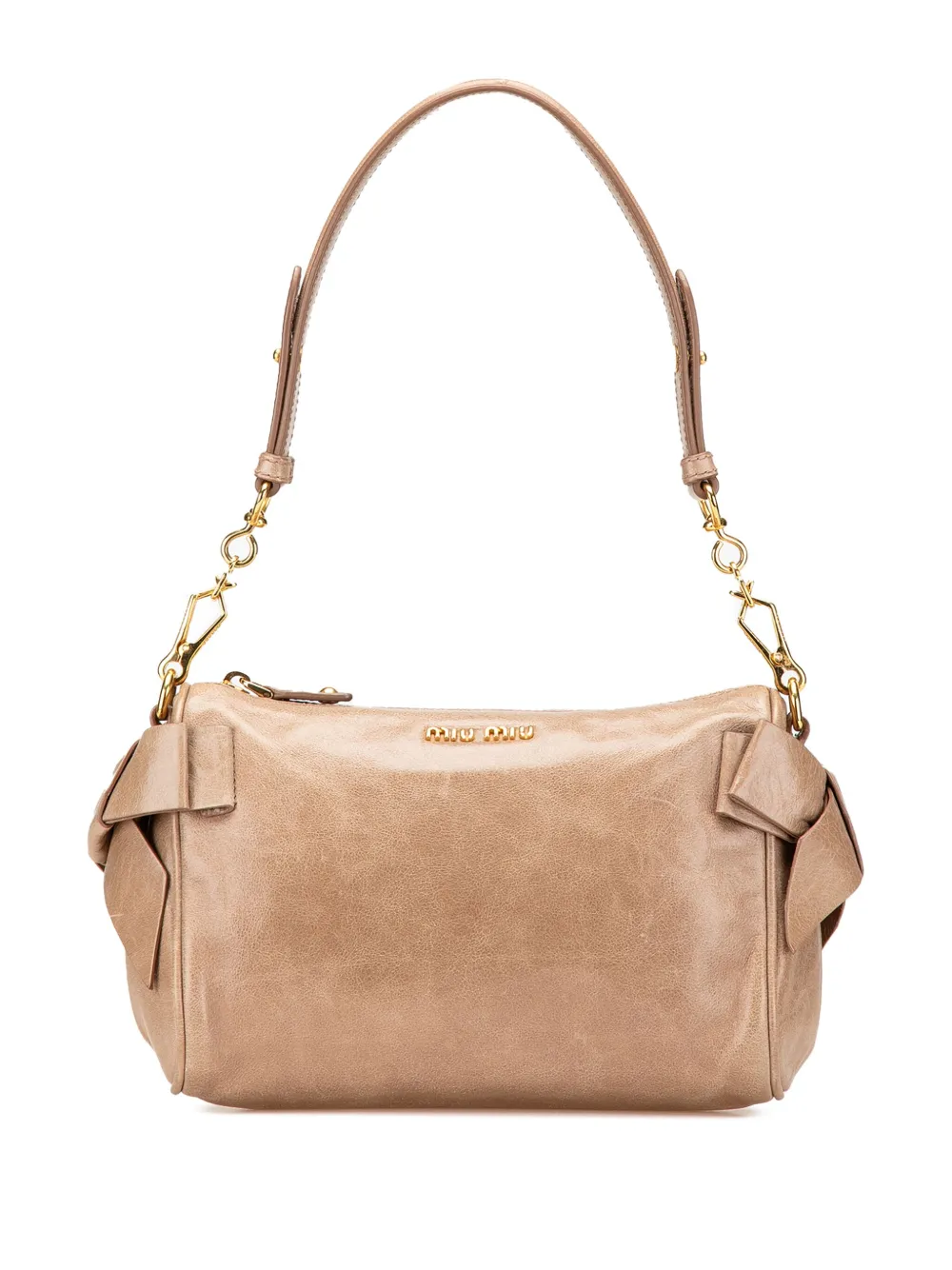 Pre-owned Miu Miu 2010-2024 Leather Bow Shoulder Bag