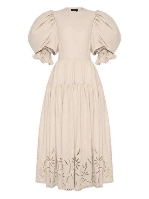 ANOUKI puffed sleeve embroidered maxi dress