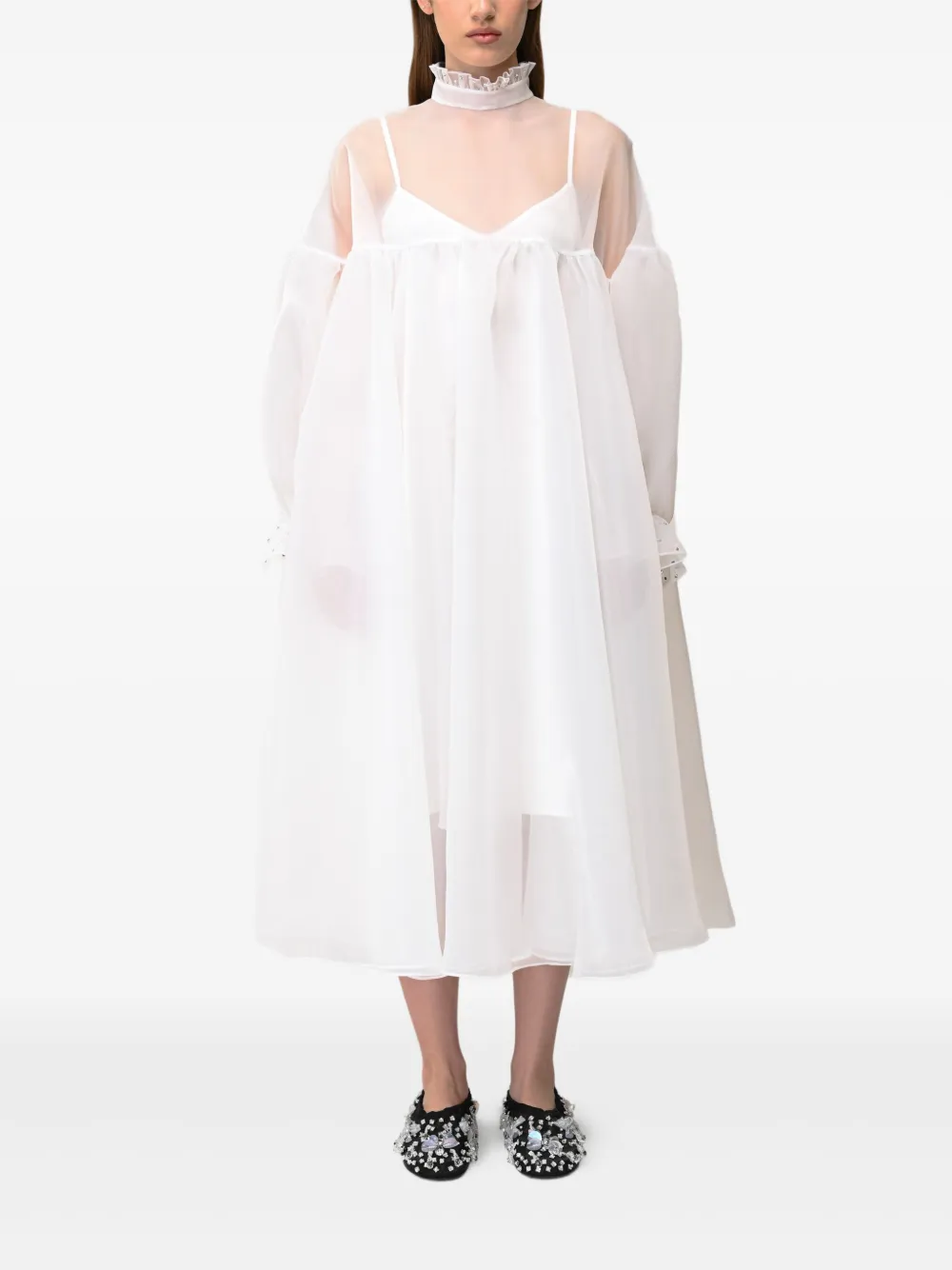 ANOUKI Organza blousejurk - Wit