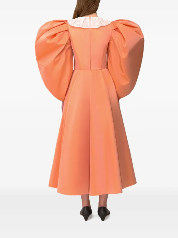 大人気ANOUKIパフスリーブレザードレス