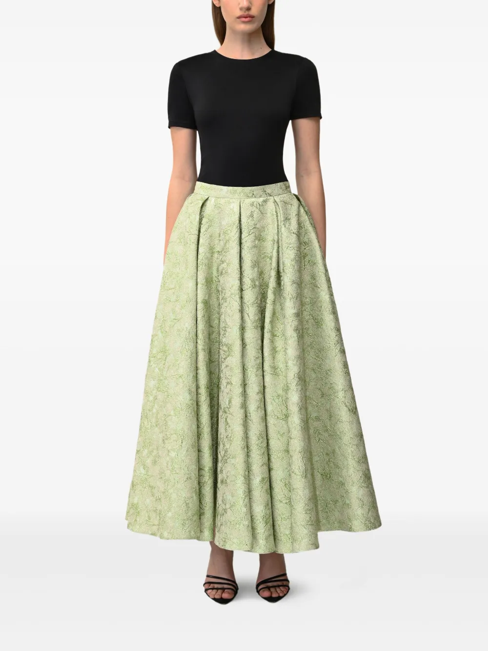 ANOUKI Maxi-plooirok - Groen