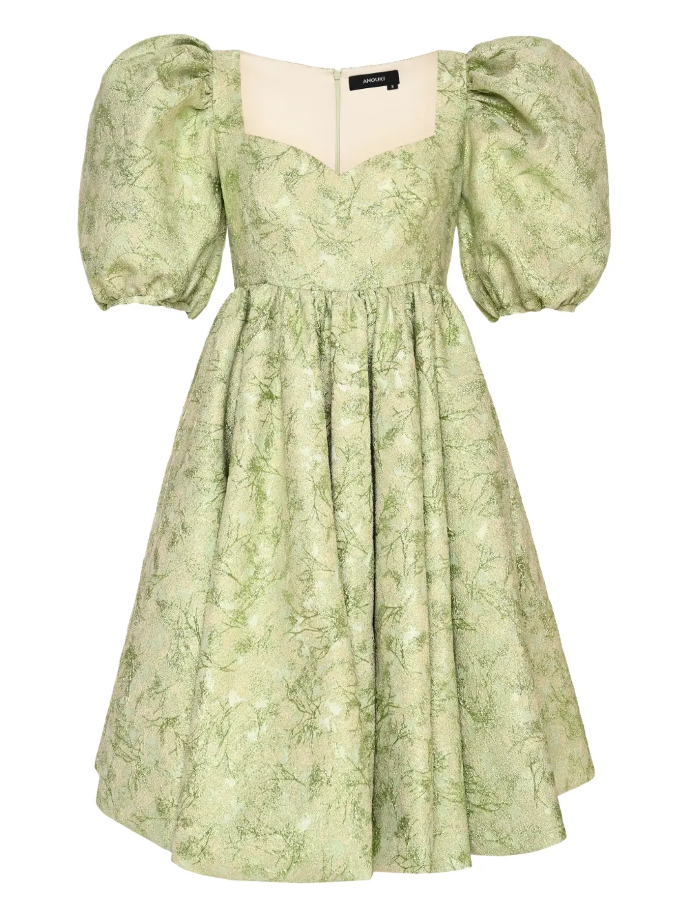 ANOUKI puff-sleeve dress | Green | Image 1